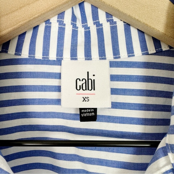 CAbi 6085 Prep School Blue Stripe Button Up Shirt Size XS EUC! - Picture 12 of 13